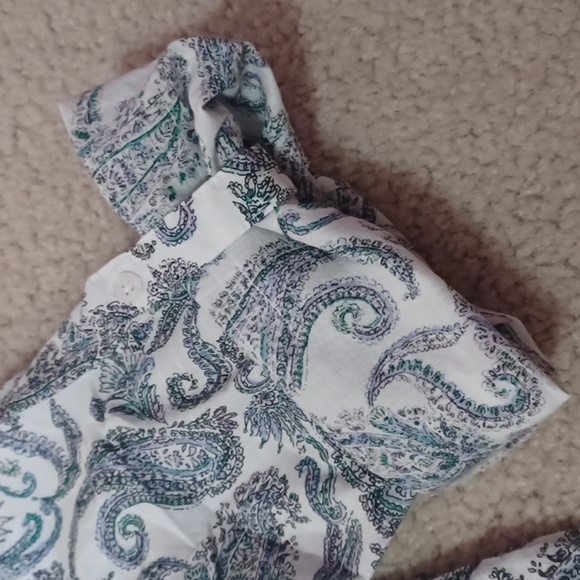 Croft&Barrow Paisley 3/4 Sleeve Button Down Top - Picture 11 of 14